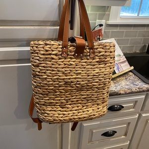 Basketweave Backpack Purse